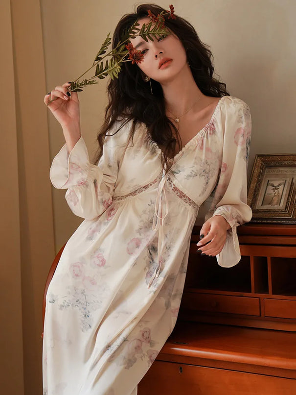 Sleeve Silk Pajama Dress